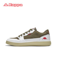 KAPPA卡帕男鞋复古板鞋2024秋季轻便运动跑步鞋休闲鞋低帮百搭潮鞋 经典白/苜蓿绿 41