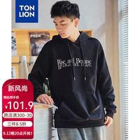 唐狮 TONLION男卫衣2024早秋新款男文字印花连帽卫衣TB