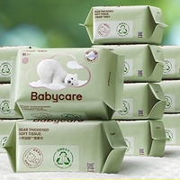 88VIP：babycare 婴儿小熊面膜柔巾洗脸巾80抽12包加厚非棉柔巾非湿巾