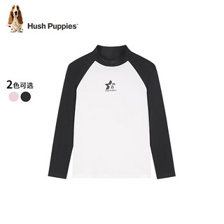 暇步士（Hush Puppies）【优弹】童装男女大童2024秋季舒适气质百搭软糯小高领打底衫 玫瑰粉 160cm 略薄