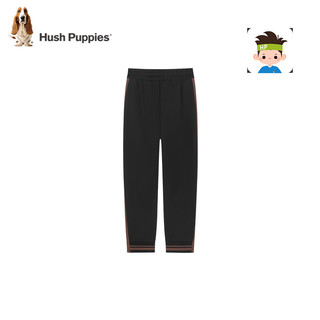 暇步士（Hush Puppies）童装儿童男大童2024秋季舒适透气个性开扣休闲长裤 钻石黑 130cm
