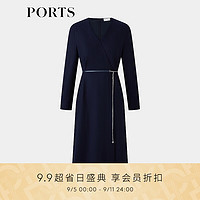 PORTS宝姿女装2024秋季连衣裙LT9D080UCF038 丈青 0