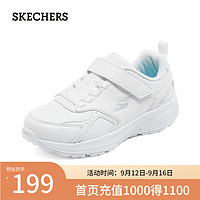 斯凯奇（Skechers）魔术贴运动鞋经典中大童鞋子302604L 白色/WHT 35码