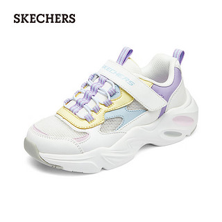 斯凯奇（Skechers）百搭运动鞋耐磨中大童鞋319009L 白色/多彩色/WMLT 35码