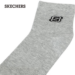 斯凯奇（Skechers）2024夏季男女童短筒袜舒适休闲L423K117 白色/浅灰色/0423 XL