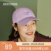 SKECHERS 斯凯奇 夏季棒球帽男女同款运动休闲透气轻便防晒舒适帽L124U078 影子紫色/00YW 均码