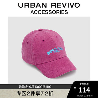 URBAN REVIVO 2024夏季女士英文字母刺绣棒球帽UAWA40173 紫色 F