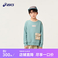 asics【商城同款】亚瑟士童装秋季长袖拼接卫衣童趣印花2024 300绿色 160cm