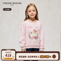 Teenie Weenie Kids小熊童装24秋季女童印花刺绣圆领套头卫衣 粉色 140cm