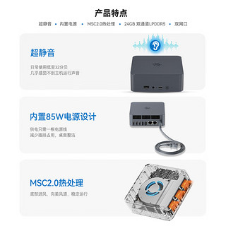 Beelink 零刻 「稳静办公」EQi12迷你主机 Intel酷睿 1220P/12450H/12650H 超静音商务办公影音台式电脑