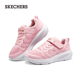 斯凯奇（Skechers）魔术贴校园休闲儿童跑步鞋303912L 浅粉色/LTPK 36码