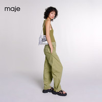 Maje2024早秋女装时尚工装风宽松阔腿休闲裤长裤MFPPA00649 卡其色 T38