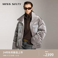 MISS SIXTY2024冬季新款羽绒服女落肩宽松夹克复古工装风厚款外套