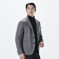 利郎(LILANZ)双面呢西装外套男冬季保暖商务休闲男士羊毛呢子西服上衣 深灰(23DYR6031Y) 190/104A