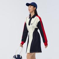 森马 Semir春装马利宽松潮酷复古小心机显瘦拼色polo裙时尚针织连衣裙女