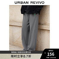 URBAN REVIVO UR2024春季男装时尚休闲百搭松紧腰抽绳阔腿裤UMV640016 中灰 32