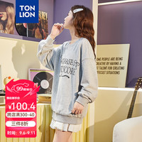 唐狮 TONLION女卫衣2024早秋新款女针织圆领胸前蝴蝶结文字长袖卫衣TB