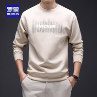 罗蒙（ROMON）男士字母印花圆领卫衣秋季新款时尚潮流宽松舒适休闲上衣男
