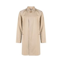 burberry博柏利男士棉质暗扣翻领中款风衣