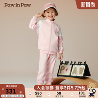 PawinPaw卡通小熊童装2024年秋冬男女童宽松休闲套装舒适运动 Pink粉红色/25 100cm