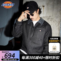 dickies复古牛仔IKE夹克 丹宁水洗工装外套 男女 休闲百搭 DK0A87FN 黑丹宁 S