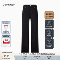 Calvin Klein Jeans【复刻90系列】24秋季新款女ck复古黑色直筒牛仔裤40WL749 JW4-