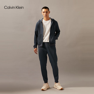 Calvin Klein运动【吸湿速干】24秋季男ck印花运动服拉链开衫连帽卫衣GMF4J410 PPK-藏青 S