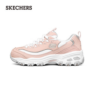 斯凯奇（Skechers）童鞋女夏季潮流复古休闲鞋老爹鞋80587L 浅粉红色/白色 35码