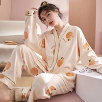 PEANOJEAN长袖睡衣女秋季小香风韩版家居服可外穿ins风套装女E309 16119 M码(体重75-95斤)