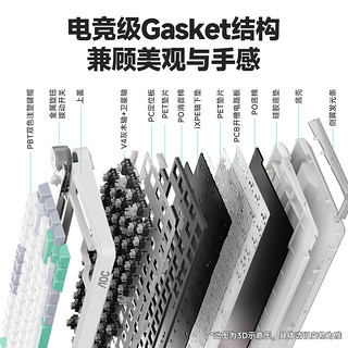 AOC GK655客制化机械键盘台式办公游戏RGB无线蓝牙三模Gasket结构