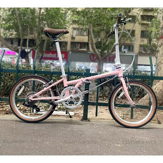 大行（DAHON）D7限量版HAC072粉色樱花粉20英寸折叠自行车复古自行车 粉色(禧玛诺变速器)+ 20英寸 x