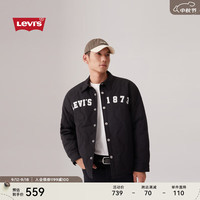 Levi's李维斯24秋季男士休闲简约品牌标识刺绣翻领夹克外套 黑色 XXL