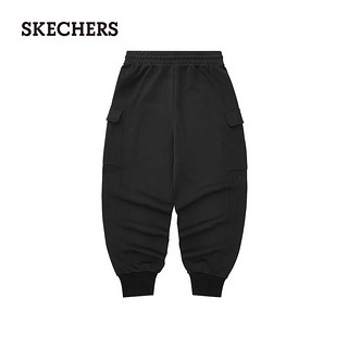 斯凯奇（Skechers）秋季男工装束脚裤宽松显瘦运动休闲裤L324M060 碳黑/0018 XXL