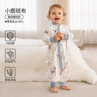 欧孕(OUYUN)听梦婴儿睡袋宝宝春秋冬款儿童恒温睡袋四季通用防踢被子 小鹿斑布【22-26℃】单层 90码-身高80-95年龄15月-2.5岁