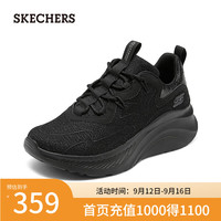 斯凯奇(Skechers)2024夏女鞋糕糕鞋透气网面厚底117517 全黑色/BBK 37.5