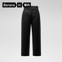 蕉内非常裤501Relax女士加绒直筒九分休闲裤运动宽松长裤子秋冬季女装 黑色 M