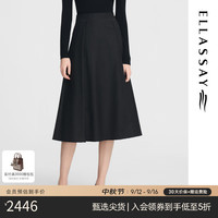 歌力思(ELLASSAY)2024秋季简约气质百搭半身裙女EWE354Q01300 经典黑 XS