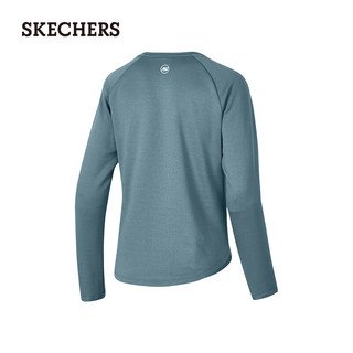 斯凯奇（Skechers）女子针织长袖T恤衫P424W210 藏青灰色/027C M