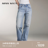 MISS SIXTY【进口棉系列】2024秋季新款牛仔裤女低腰复古休闲直筒 浅蓝 XS