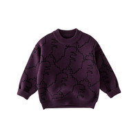 棉花堂男童毛衣2024秋冬儿童针织毛衣秋季小童打底衫童装上衣 深紫色 110/56