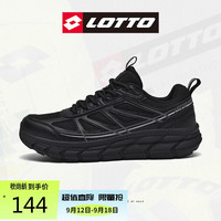 乐途（LOTTO）休闲鞋男秋季网面透气缓震跑鞋厚底运动鞋1065 黑色(男) 40