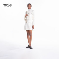 Maje2024秋季女装法式长袖短款亮片针织开衫上衣MFPCA00543 本白色 T0