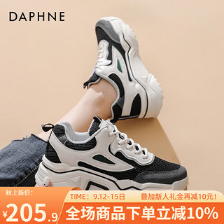 DAPHNE 达芙妮 厚底老爹鞋女网面透气休闲运动鞋女2023新款ins百搭增高鞋子女JD