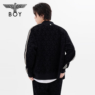 BOY LONDON秋24款三鹰标满印休闲开衫棒球服外套N12015 黑色 XL