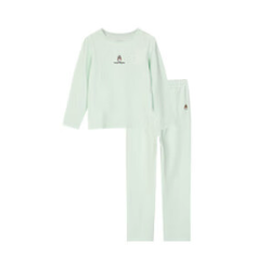 Hush Puppies 暇步士 童装儿童男女童春秋季卡通柔软舒适家居服 芥末绿B款 120cm