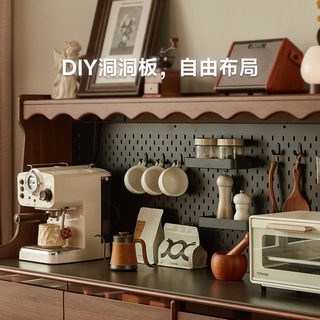 林氏家居中古风餐边柜双层靠墙一体储物收纳酒柜