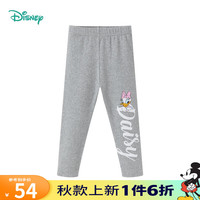迪士尼宝宝（Disney Baby）迪士尼童装女童裤子可爱黛丝弹性打底裤亲肤 浅花灰 3岁/身高100cm