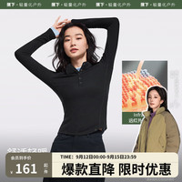 蕉下（beneunder）打底衫女内搭显瘦纯色半高领SF93524百搭修身女士长袖肌底衣 漫暮黑 155/80A(S)