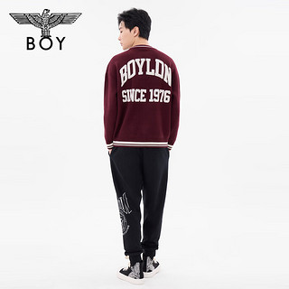 BOY LONDON【赤色校园】秋冬24款撞色学院风枣红色针织套头衫N60020 枣红色 XL