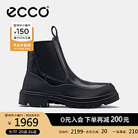 爱步（ECCO）靴子女 2024年秋季女士经典百搭牛皮切尔西靴 革新214793 黑色21479351052 40